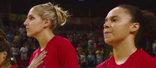 Elena Delle Donne and the Mystics hosted an early afternoon WNBA game on Tuesday. [Image via WNBA/YouTube]