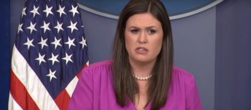 Sarah Huckabee Sanders clashes with the media on Tuesday press briefing. (YouTube/NBC News)