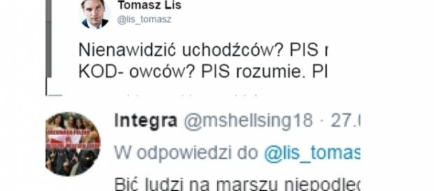 Tomasz Lis w starciu z internautami (źródło: twitter.com). Tomasz Lis w starciu z internautami (źródło: twitter.com).