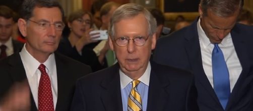 Mitch McConnell announces health care vote delay. Image credit CBS News | Youtube
