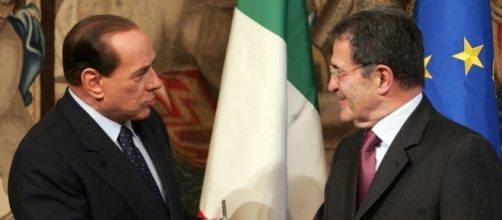 Silvio Berlusconi con Romano Prodi