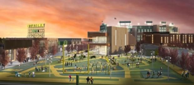 A computer depiction of how they expect parts of Titletown District to look (via Youtube) A computer depiction of how they expect parts of Titletown District to look (via Youtube)