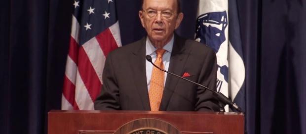 After speaking for more than 20 minutes, Ross was cut off mid-sentence. Photo via US Department of Commerce, YouTube, After speaking for more than 20 minutes, Ross was cut off mid-sentence. Photo via US Department of Commerce, YouTube,
