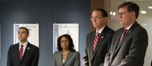 Deputy Attorney General for Department of Justice Rod Rosenstein. (second from right) / Photo by Office of Public Affairs via Flickr | CC BY 2.0