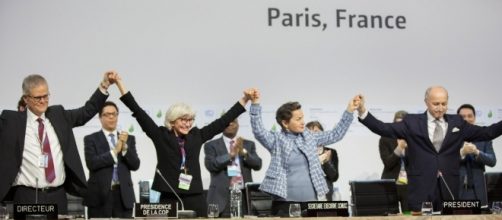 The beginning of the Paris Climate Agreement in 2015. | Photo by UNFCCC via Flickr | CC BY 2.0
