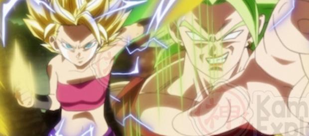 Impresionantes imágenes de Caulifla y Keeru. Impresionantes imágenes de Caulifla y Keeru.
