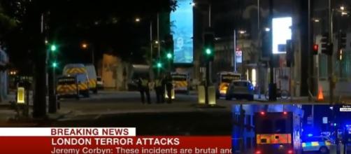 London Bridge Attack, Car Plows into Crowd/Photo screencap from USA Today via Youtube