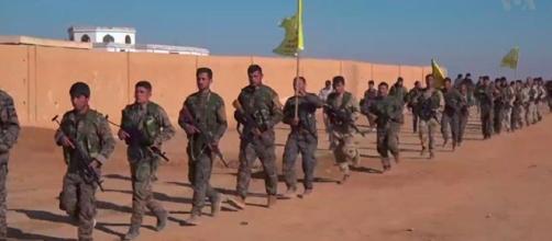 SDF fighters during the Northern Raqqa offensive / Photo via VOA Public domain cited to Voice of America via wiki