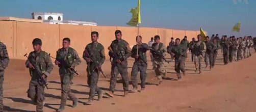 SDF fighters during the Northern Raqqa offensive / Photo via VOA Public domain cited to Voice of America via wiki