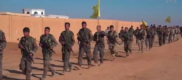 SDF fighters during the Northern Raqqa offensive / Photo via VOA Public domain cited to Voice of America via wiki SDF fighters during the Northern Raqqa offensive / Photo via VOA Public domain cited to Voice of America via wiki