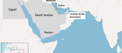 Map showing the countries who have cut ties with Qatar- CNN.com
