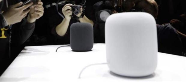 Apple unveils 'HomePod' speaker, first new product in years (in black and white variants). / from 'The Toledo Blade' - toledoblade.com Apple unveils 'HomePod' speaker, first new product in years (in black and white variants). / from 'The Toledo Blade' - toledoblade.com