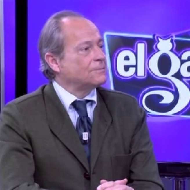 Eduardo García durante un debate en Intereconomía