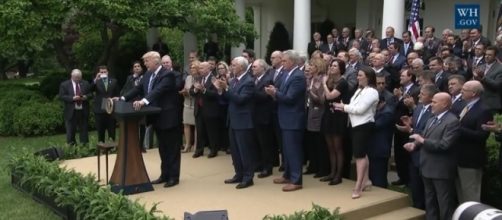 President Trump and Republicans celebrate passing AHCA in the House, May 4. / Photo by WhiteHouse.gov via YouTube
