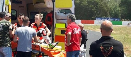 Max Biaggi trasportato in ospedale dopo l'incidente