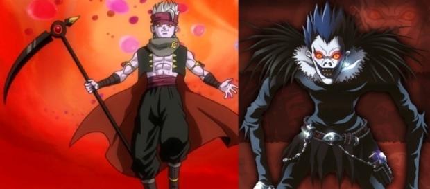 La imagen del nuevo personaje junto a Ryuk de Death Note. La imagen del nuevo personaje junto a Ryuk de Death Note.