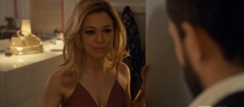 Krystal (Tatiana Maslany) dresses up to meet a mysterious man. What will she find out? (Source: Youtube/BBC America)