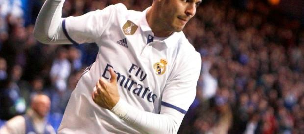 Morata festejando un gol con su ex equipo. Morata festejando un gol con su ex equipo.
