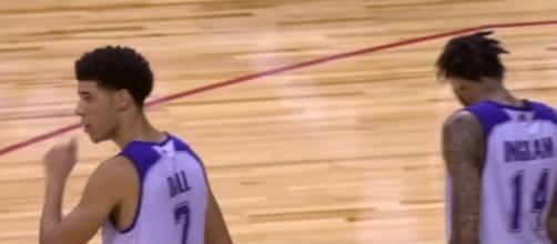 Brandon Ingram and Lonzo Ball pictured together on court during the NBA Las Vegas Summer League. Photo -- YouTube Screenshot/@NBA