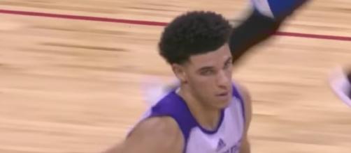 Lonzo Ball went off for 36 points in his NBA Summer League outing on Wednesday night against Philly. [Image via NBA/YouTube]