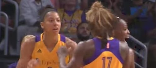 Candace Parker and the L.A. Sparks take on the Connecticut Sun on Thursday night. [Image via WNBA/YouTube]