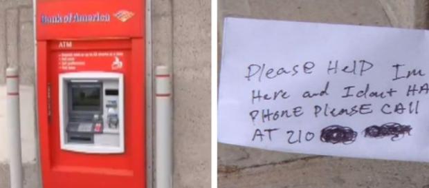 A man was accidentally trapped inside an ATM machine. Image Source: Fox8 WHP Twitter A man was accidentally trapped inside an ATM machine. Image Source: Fox8 WHP Twitter