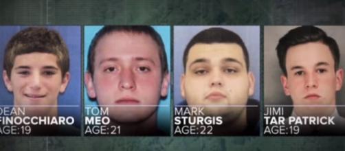 A collage showing the four photos of the missing men from Bucks County - YouTube/ABC News