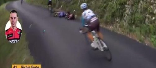 La caduta di Richie Porte al Tour de France