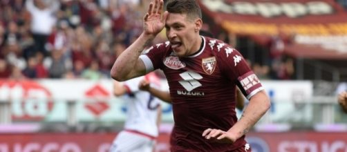 L'esultanza di Andrea Belotti, possibile acquisto del Milan