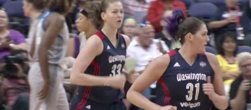 Emma Meesseman helped lead the Washington Mystics to victory after Elena Delle Donne was injured early. [Image via WNBA/YouTube]