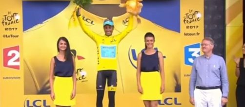 Fabio Aru in maglia gialla al Tour de France
