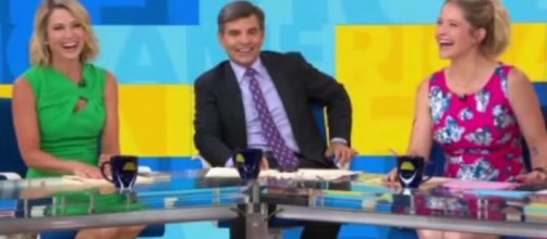 'Good Morning America' allegedly redesigned its desk to hide Georges legs [Image: YouTube screen shot]