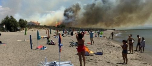 Incendio a Capalbio, evacuati 2 campeggi e uno stabilimento- (Fonte foto Ansa)