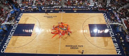 The Connecticut Sun host the San Antonio Stars on Sunday at Mohegan Sun Arena. [Image via Mystic County/Flickr Creative Commons]