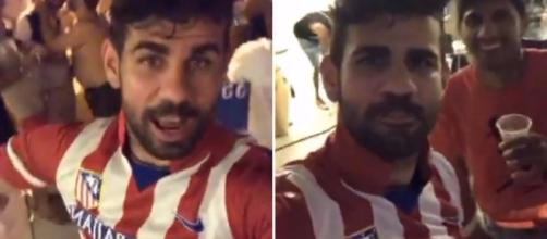 Chelsea ace Diego Costa parties in Atletico Madrid shirt as he .... (Image Credit: instagram | Costa)
