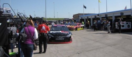 Denny Hamlin heading out for practice (Photo Credit: Steven Oxley)