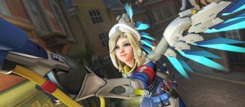 'Overwatch' healer Mercy using her Guardian Angel ability (image source: YouTube/Nash)