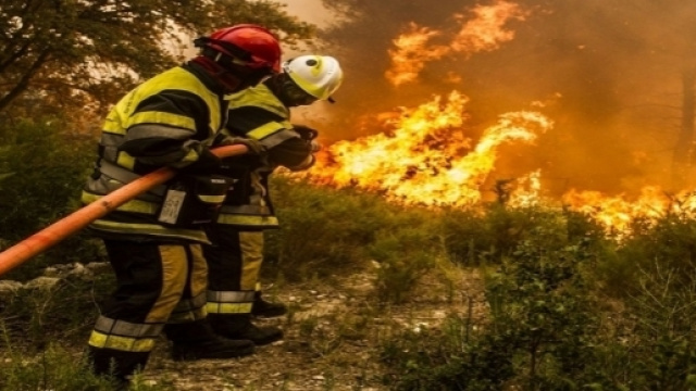 Les sapeurs-pompiers en lutte à Saint-Cannat (13)
