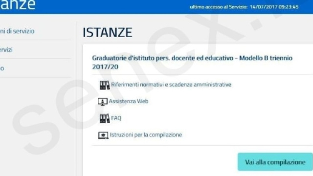 Modello B: inserimento e aggiornamento II e III fascia docenti.