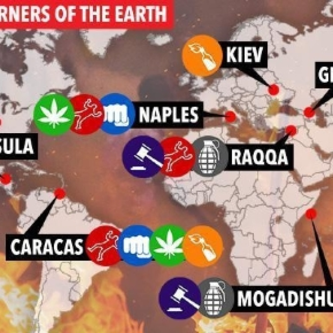 Most dangerous corners of the Earth - via: The Sun.