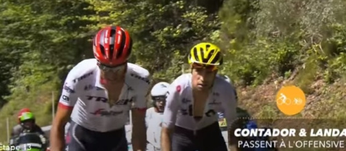 Contador all'attacco con Landa