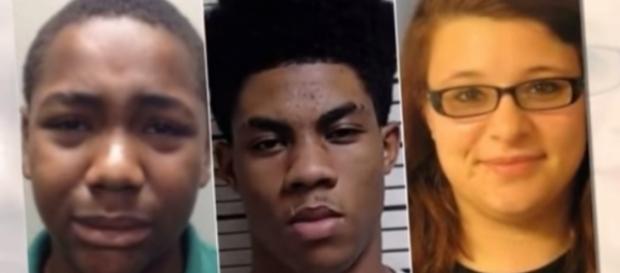 A photo showing the three teens who were arrested in relation to the assault of a 23-year-old woman - YouTube/TenTen TV A photo showing the three teens who were arrested in relation to the assault of a 23-year-old woman - YouTube/TenTen TV