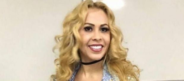 Joelma no camarim do show da Clube FM Joelma no camarim do show da Clube FM