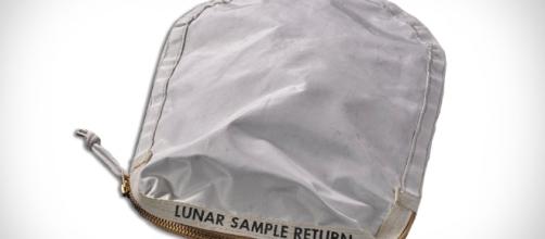 Neil Armstrong's lunar sample bag which is expected to raise a fortune (Image - CBSPhilli- YouTube)