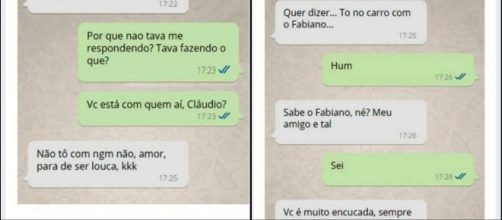 Conversa de marido e mulher pelo Whatsapp. ( Foto: Reprodução)