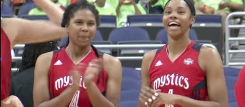 The Washington Mystics came back from down 21 points to win by four in overtime over the Atlanta Dream. [Image via WNBA/YouTube]