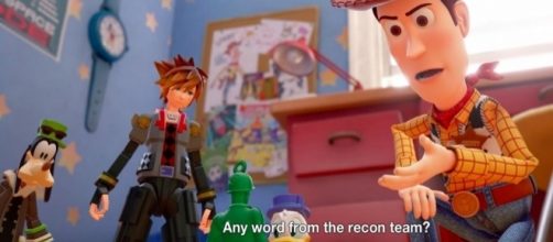 Woody, Buzz, and the whole gang of Toy Story will help Sora, Goofy, and Mickey. [PlayStation/Youtube Screenshot]