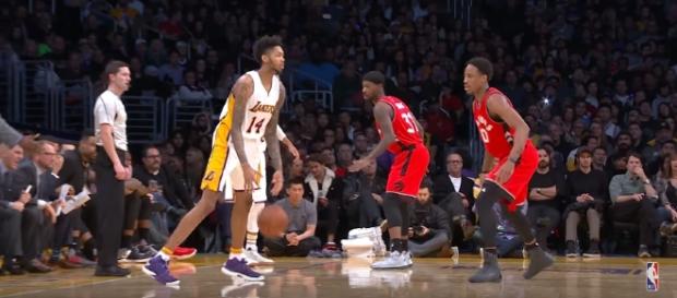 Brandon Ingram dribbles the ball against the Toronto Raptors. Photo - YouTube Screenshot/@NBA Brandon Ingram dribbles the ball against the Toronto Raptors. Photo - YouTube Screenshot/@NBA