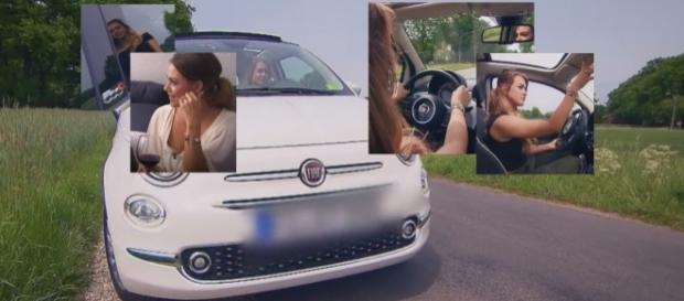 Erst Wein trinken, dann Fiat 500 fahren - unglückliche Produktplatzierung bei "Die Bachelorette" am 19. Juli 2017/Fotos: MG RTL via TVNow Erst Wein trinken, dann Fiat 500 fahren - unglückliche Produktplatzierung bei "Die Bachelorette" am 19. Juli 2017/Fotos: MG RTL via TVNow