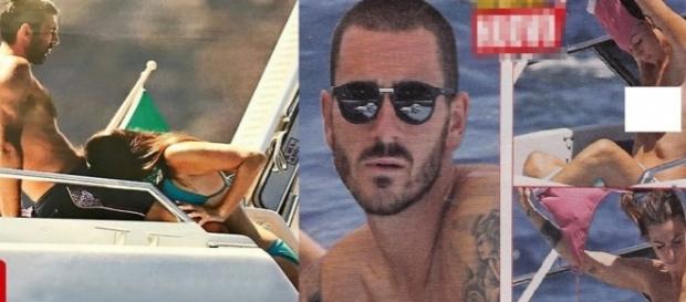 Gianluigi Buffon e Ilaria D'Amico ripresi in un momento particolare, a destra il topless di lady Bonucci Gianluigi Buffon e Ilaria D'Amico ripresi in un momento particolare, a destra il topless di lady Bonucci